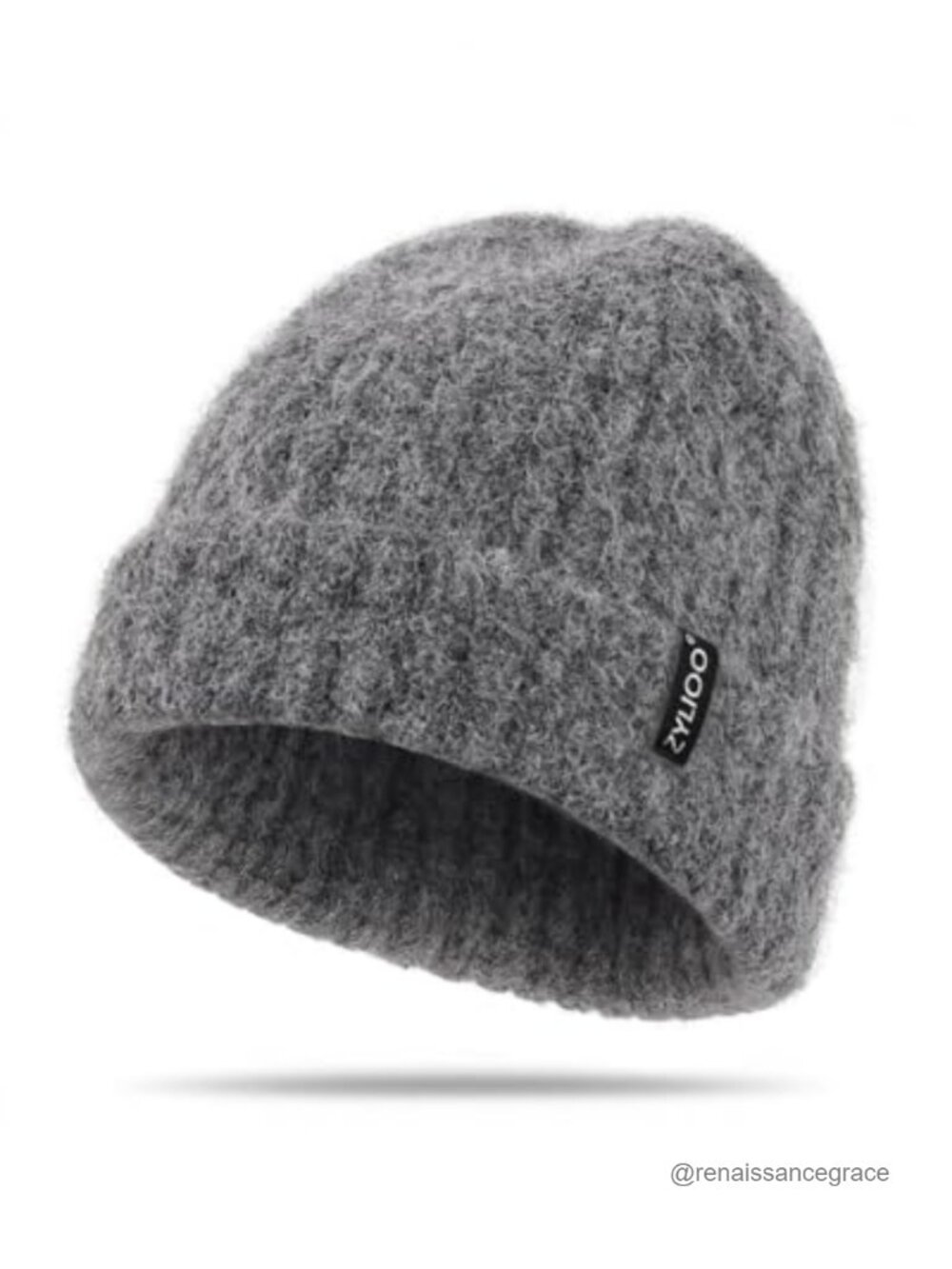 XXL Chunky Beanie for Big Heads Men Women, Loose Thick Knit Winter Hat